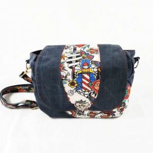 Sac en jeans - Bandoulière - Vintage - Bleu marine