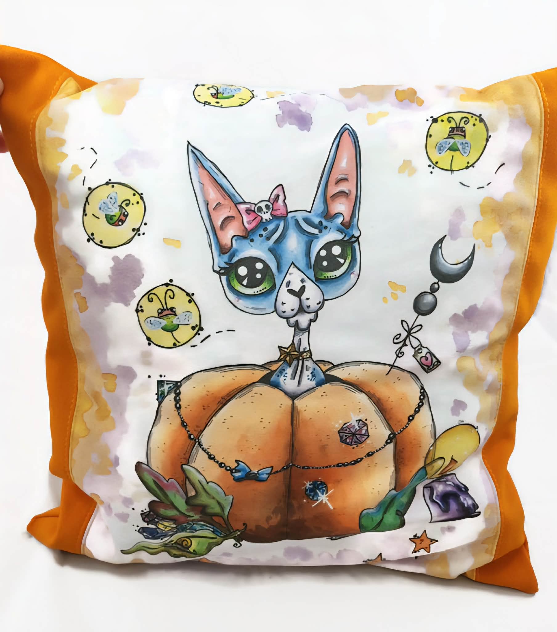 Housse de coussin illustré